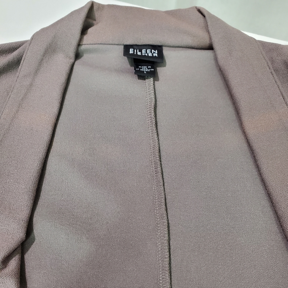Eileen Fisher Cardigan Gray Women's Size Large Open Front Topper Jacket Stretchy - Picture 8 of 12
